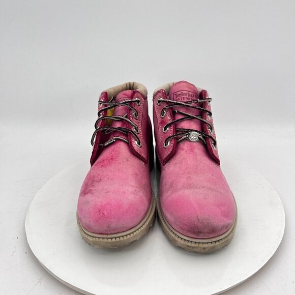 Timberland 22367 Nelli Women Size 7.5M Pink Nubuck Waterproof 4 Eye Chukka Boot - Picture 2 of 12